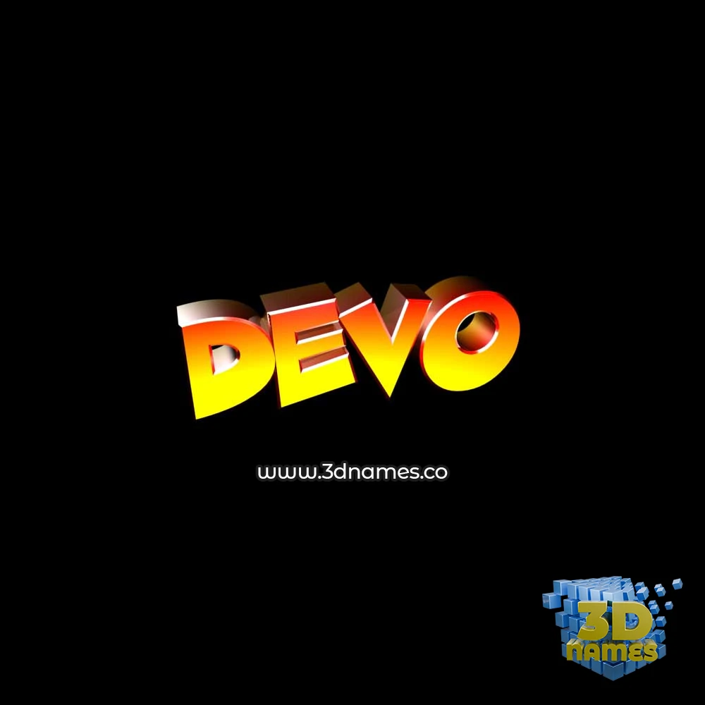 devo in Black Background style - 3D name wallpaper