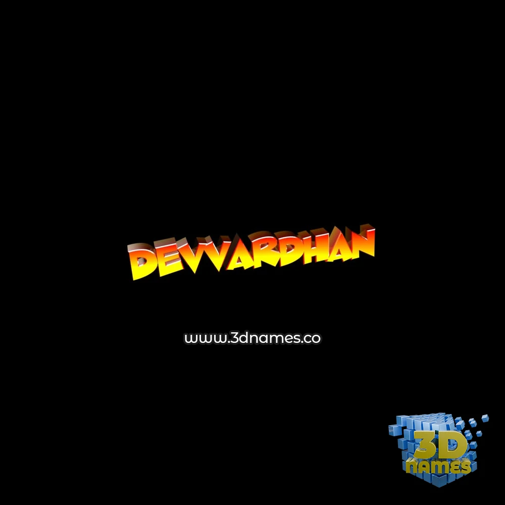 devvardhan in Black Background style - 3D name wallpaper