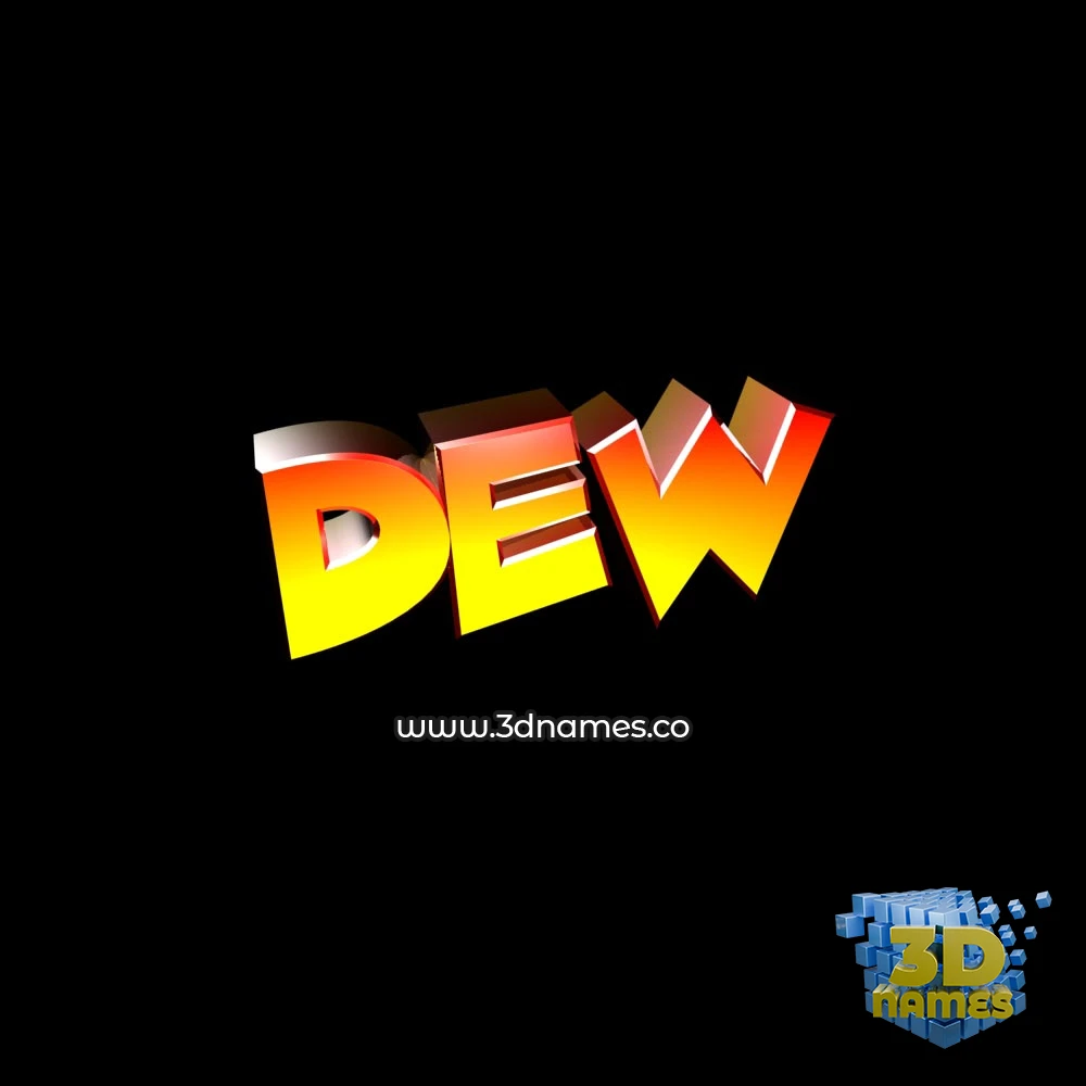 dew in Black Background style - 3D name wallpaper