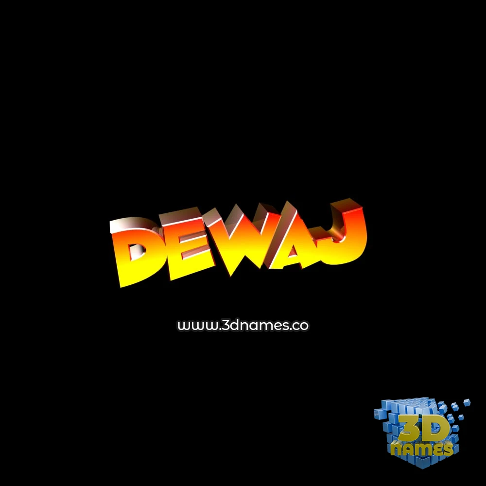 dewaj in Black Background style - 3D name wallpaper