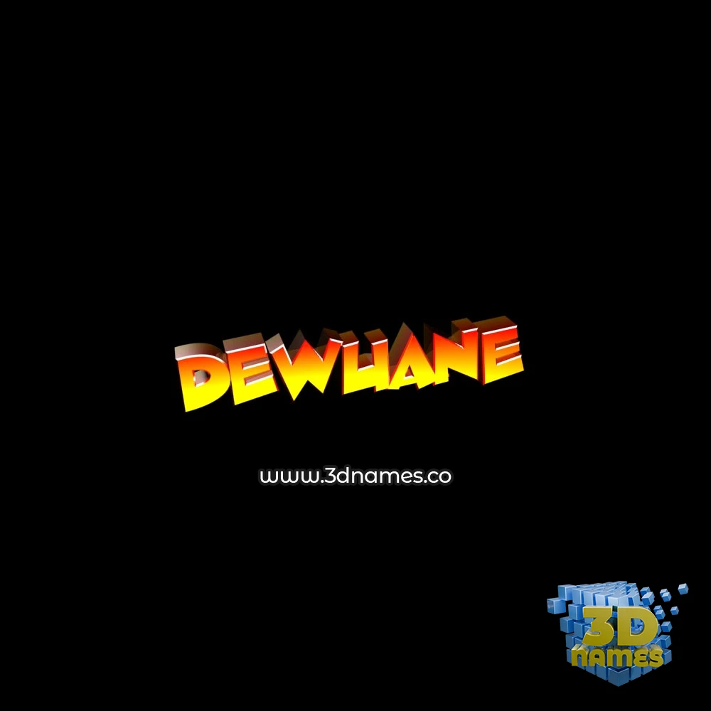 dewuane in Black Background style - 3D name wallpaper