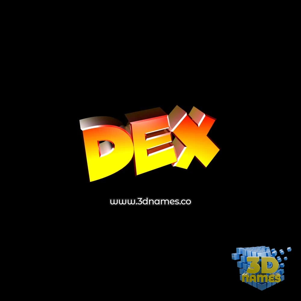 dex in Black Background style - 3D name wallpaper