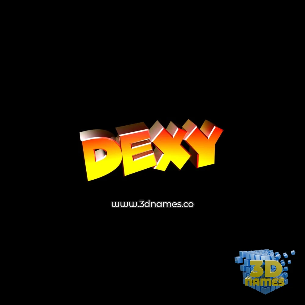 dexy in Black Background style - 3D name wallpaper