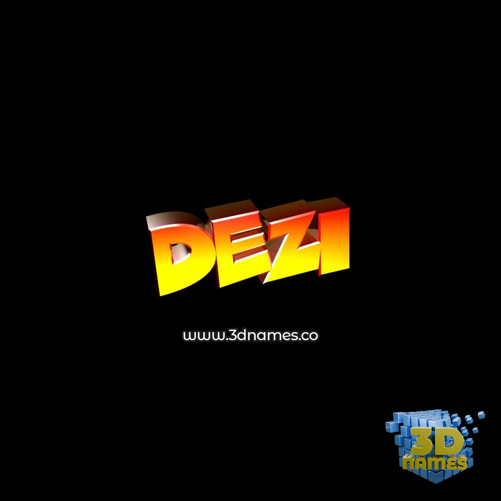 dezi in Black Background style - 3D name wallpaper