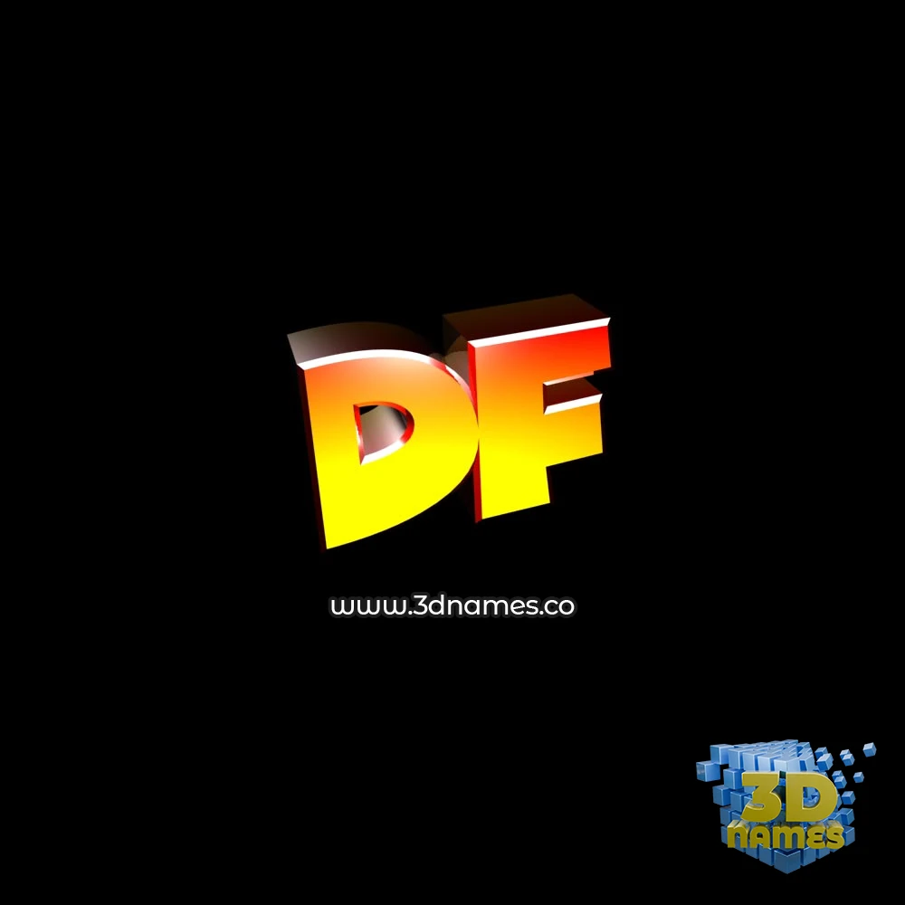 df in Black Background style - 3D name wallpaper