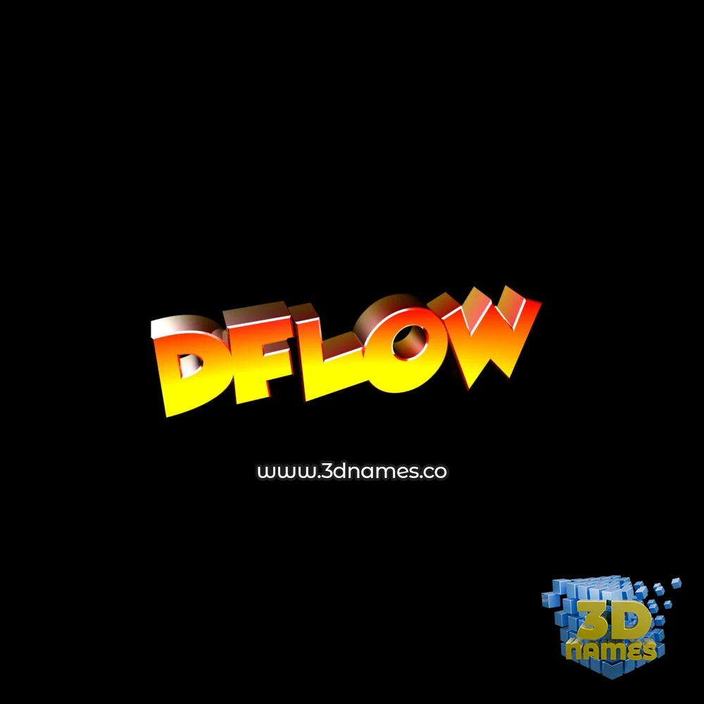 dflow in Black Background style - 3D name wallpaper