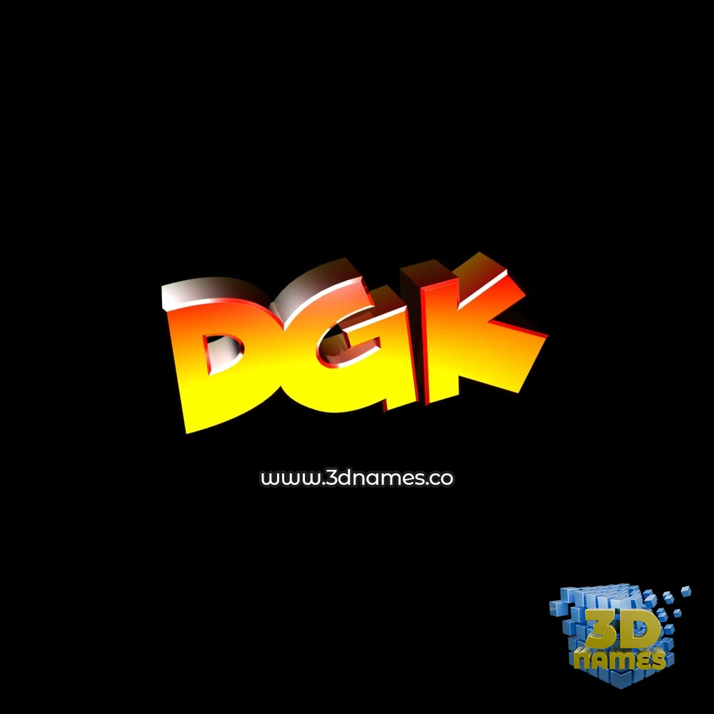 dgk in Black Background style - 3D name wallpaper