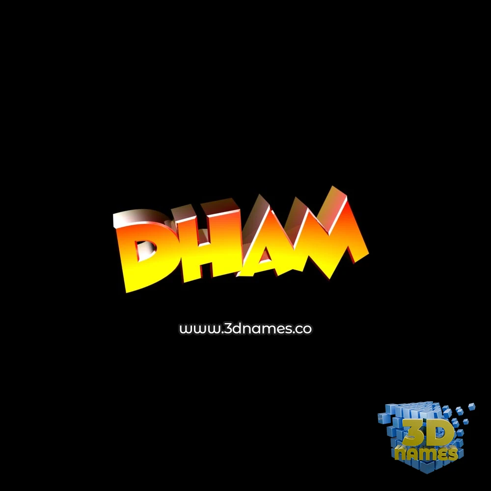 dham in Black Background style - 3D name wallpaper