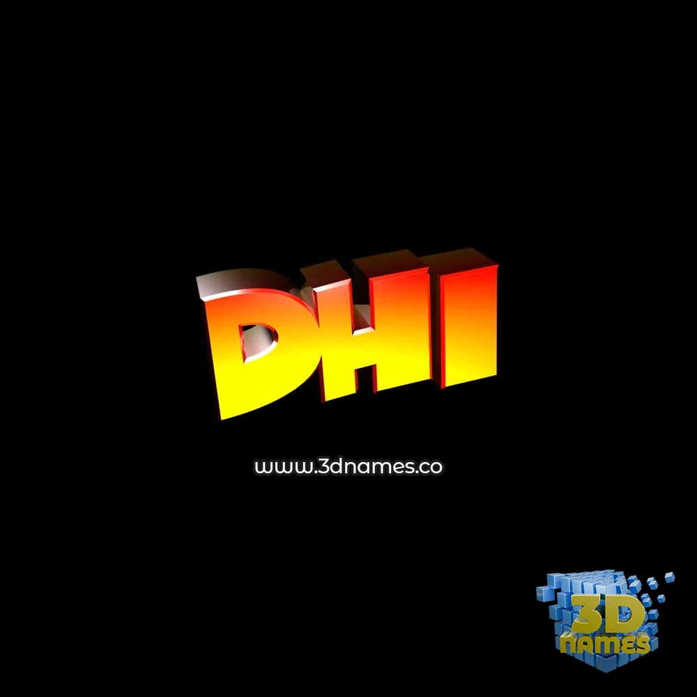 dhi in Black Background style - 3D name wallpaper