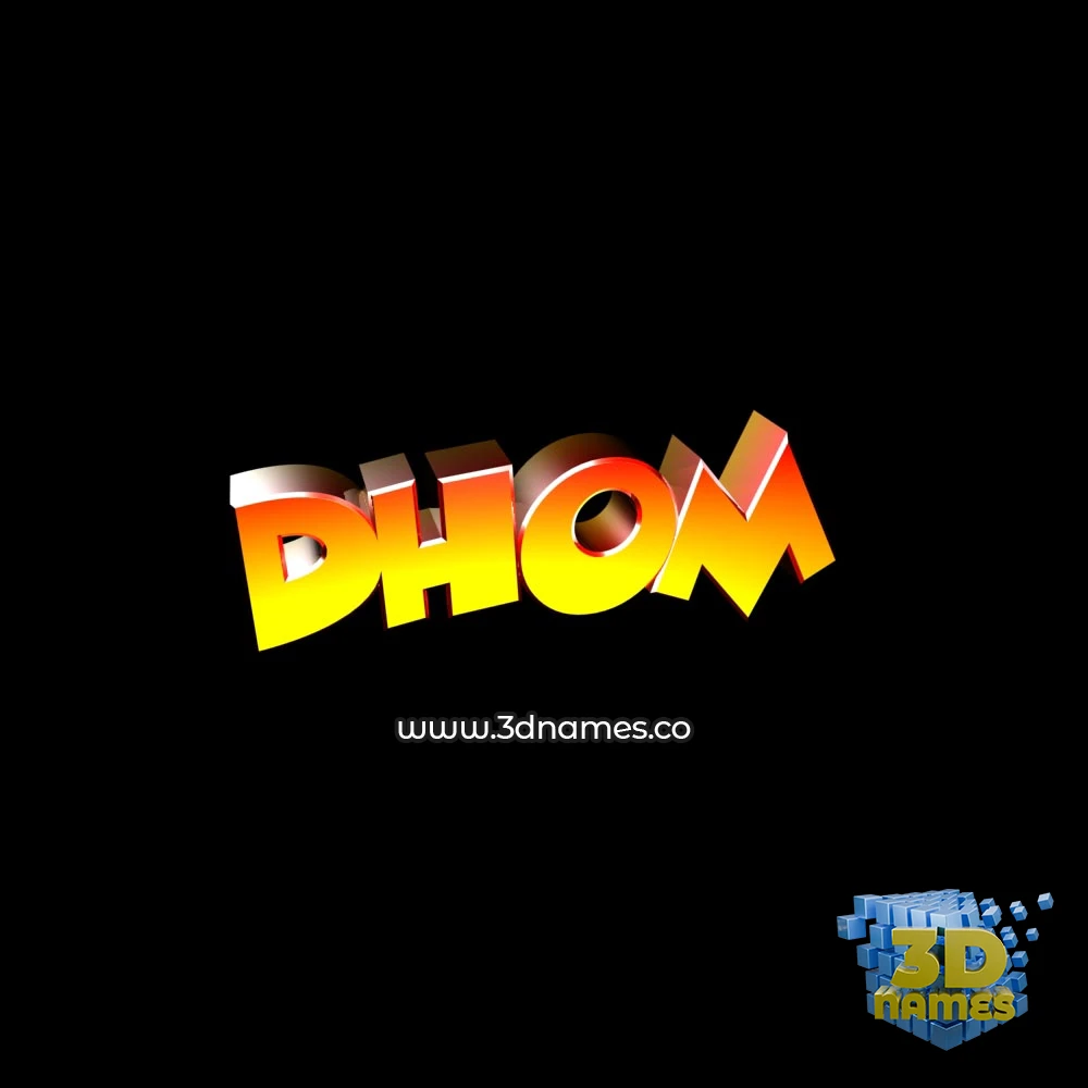 dhom in Black Background style - 3D name wallpaper