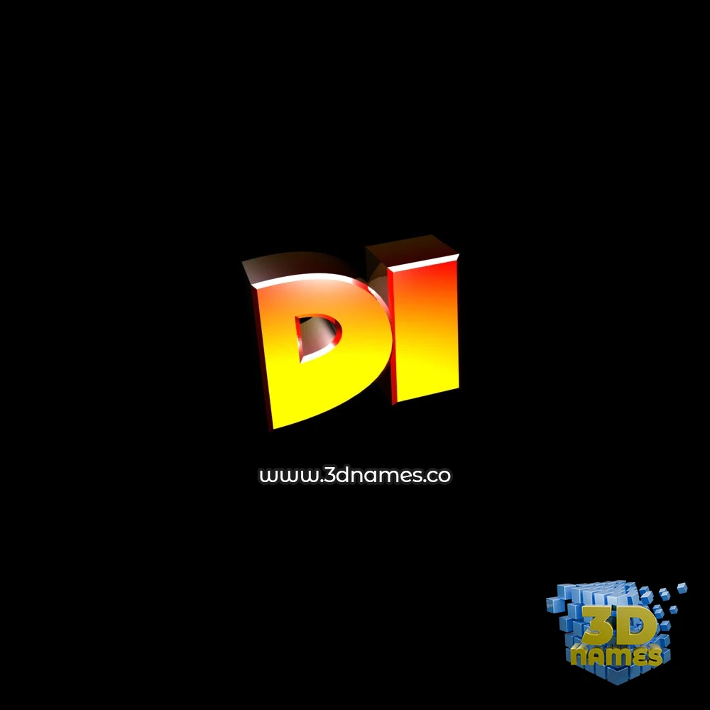 di in Black Background style - 3D name wallpaper