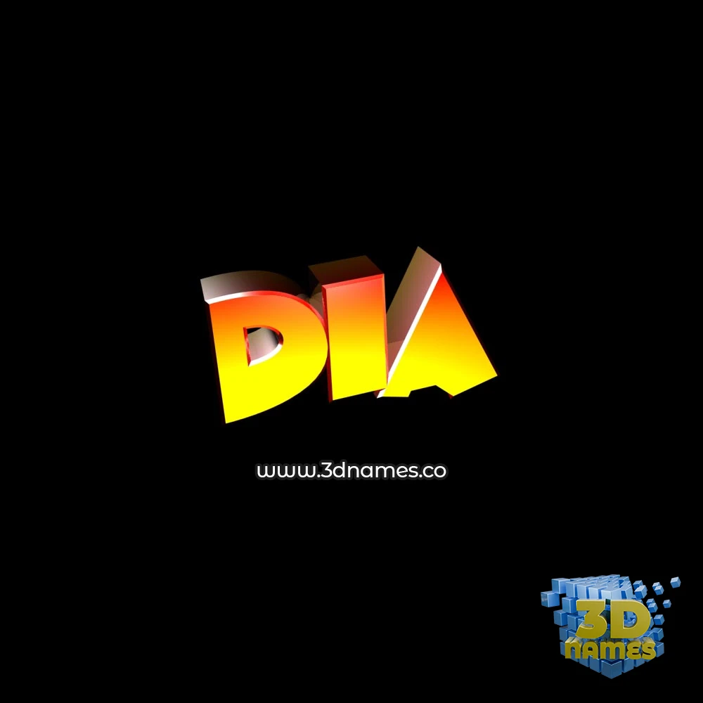 dia in Black Background style - 3D name wallpaper