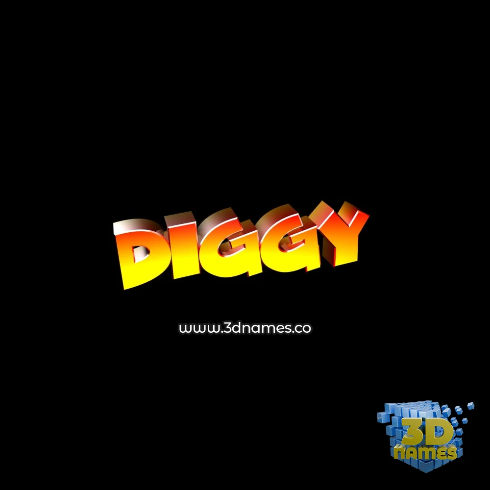 diggy in Black Background style - 3D name wallpaper