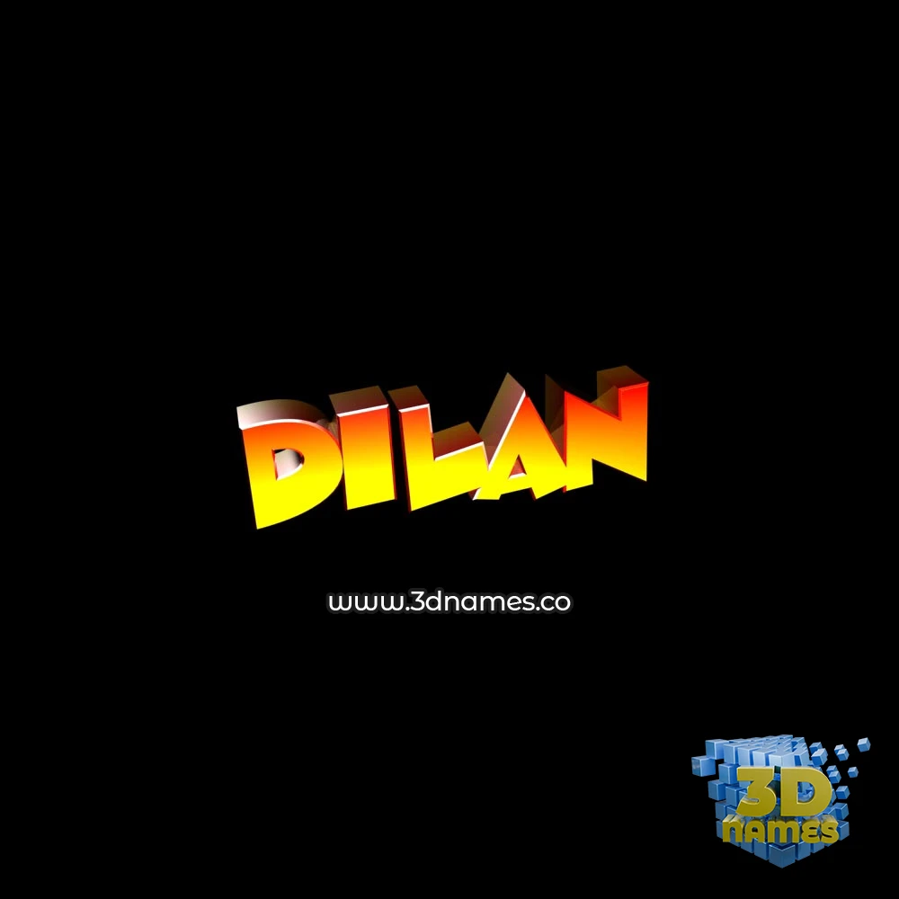 dilan in Black Background style - 3D name wallpaper