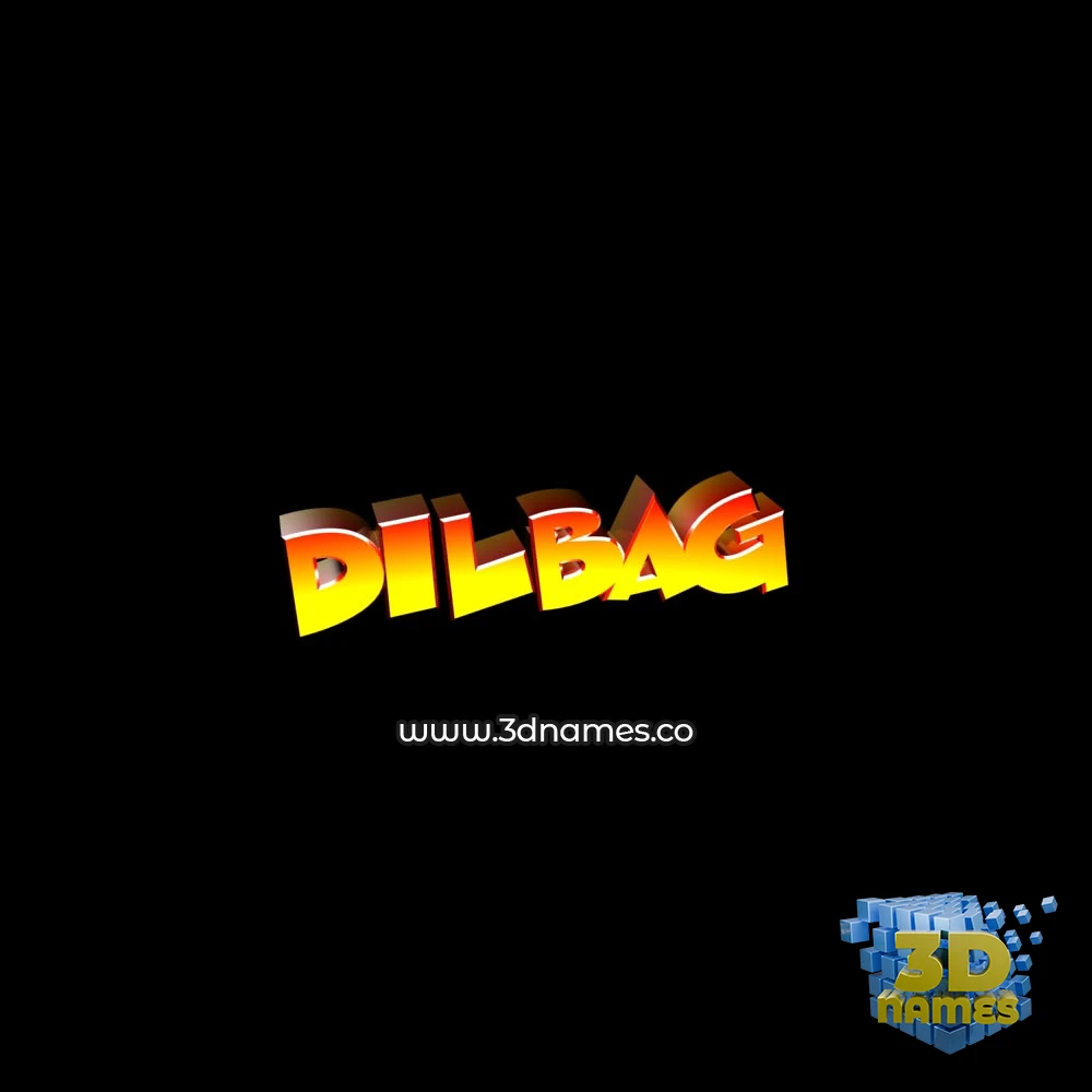 dilbag in Black Background style - 3D name wallpaper