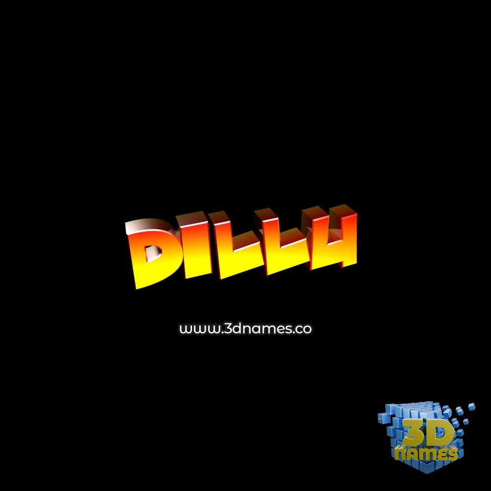 dillu in Black Background style - 3D name wallpaper