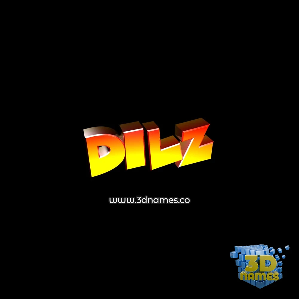 dilz in Black Background style - 3D name wallpaper