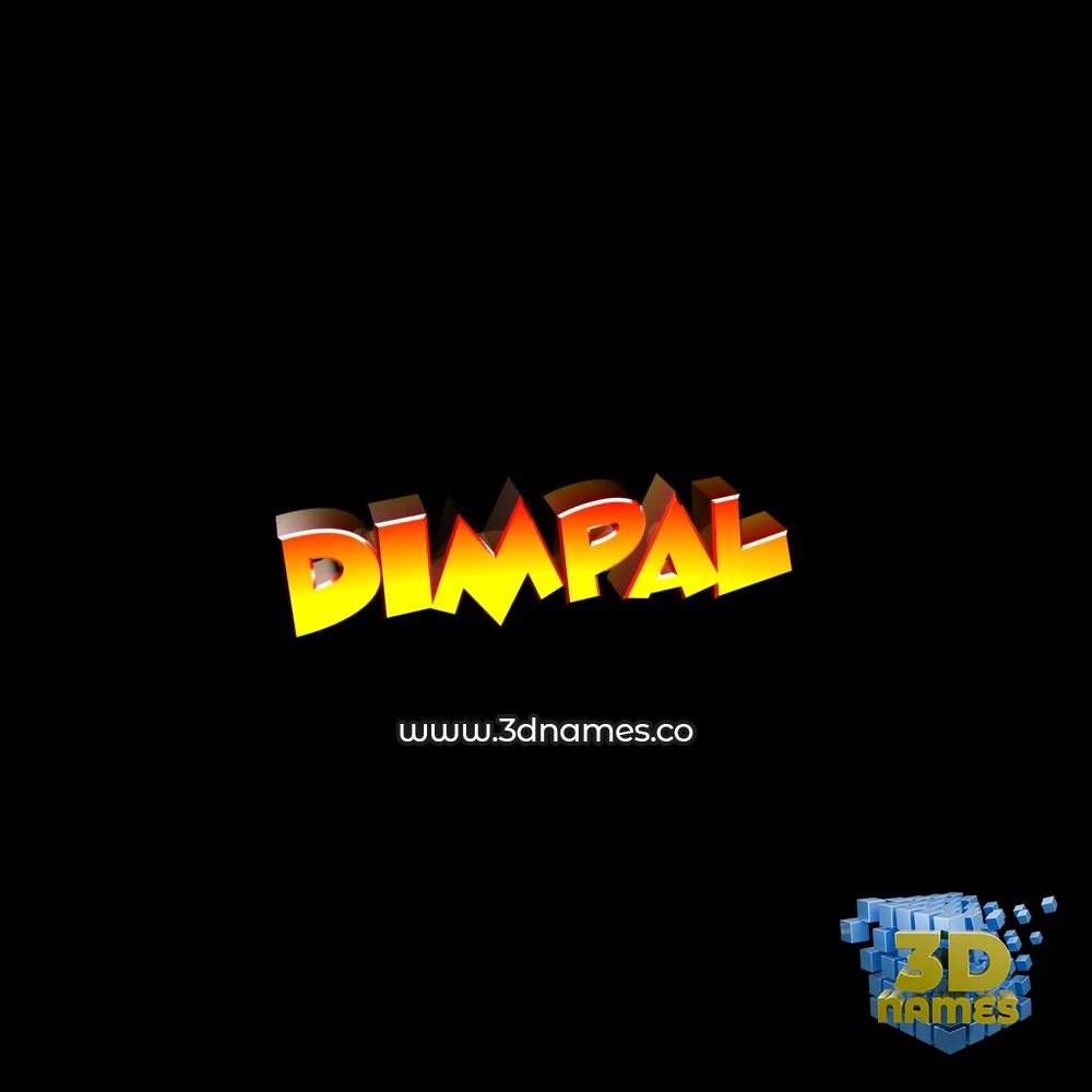 dimpal in Black Background style - 3D name wallpaper