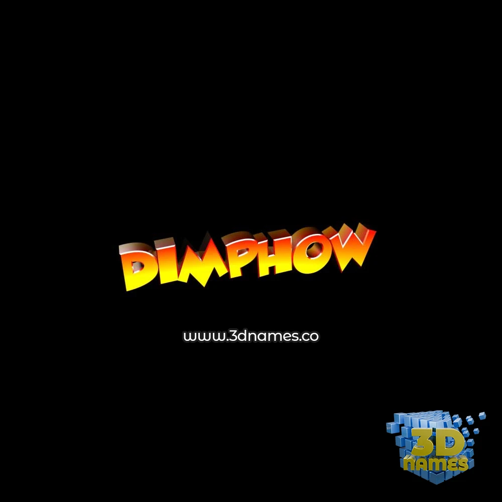 dimphow in Black Background style - 3D name wallpaper