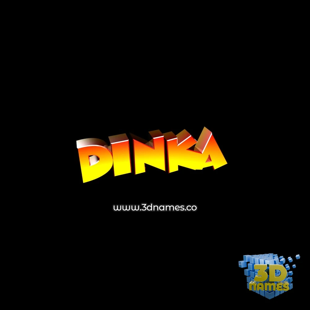 dinka in Black Background style - 3D name wallpaper