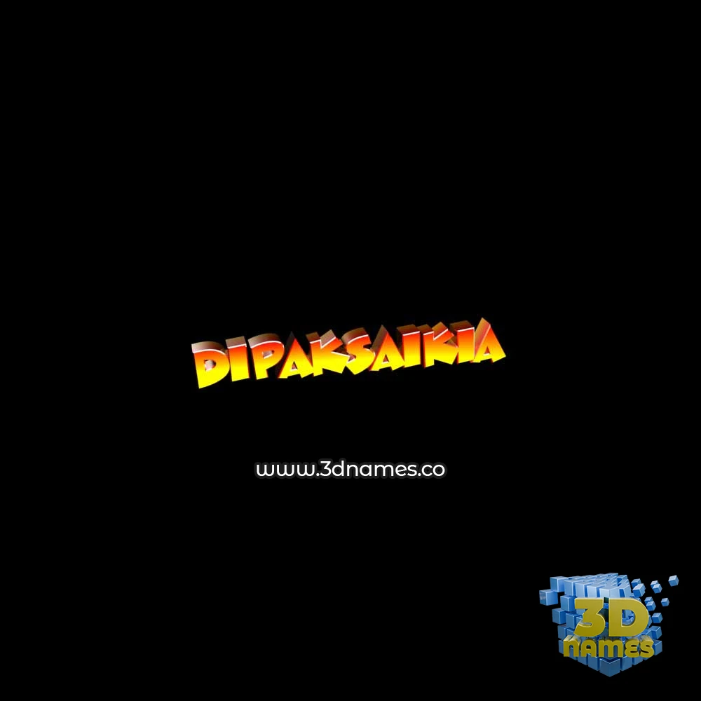 dipaksaikia in Black Background style - 3D name wallpaper