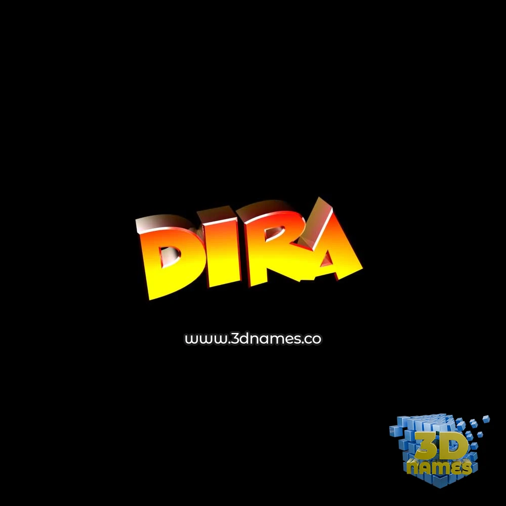 dira in Black Background style - 3D name wallpaper