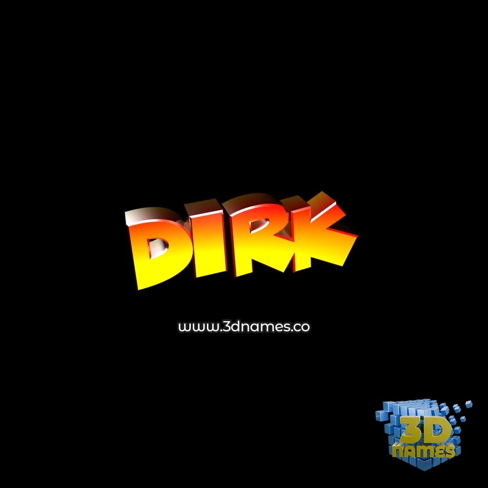 dirk in Black Background style - 3D name wallpaper