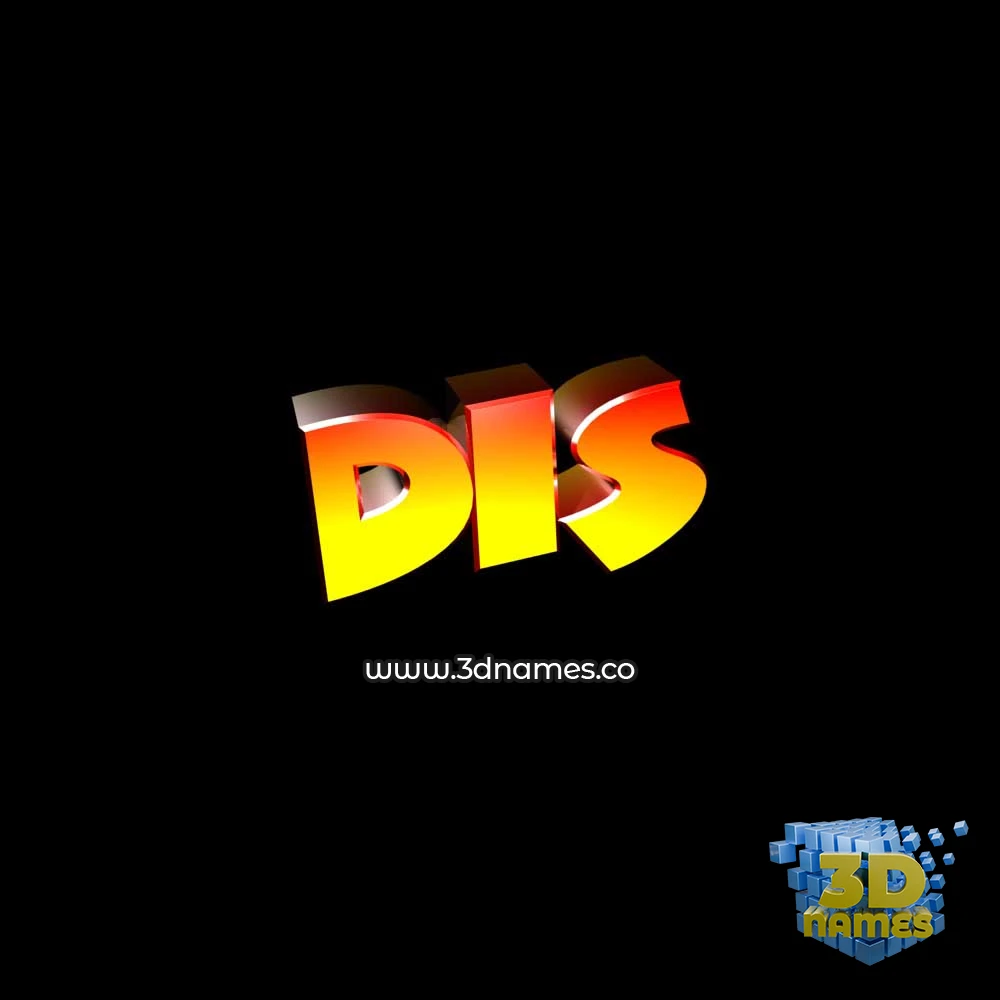 dis in Black Background style - 3D name wallpaper