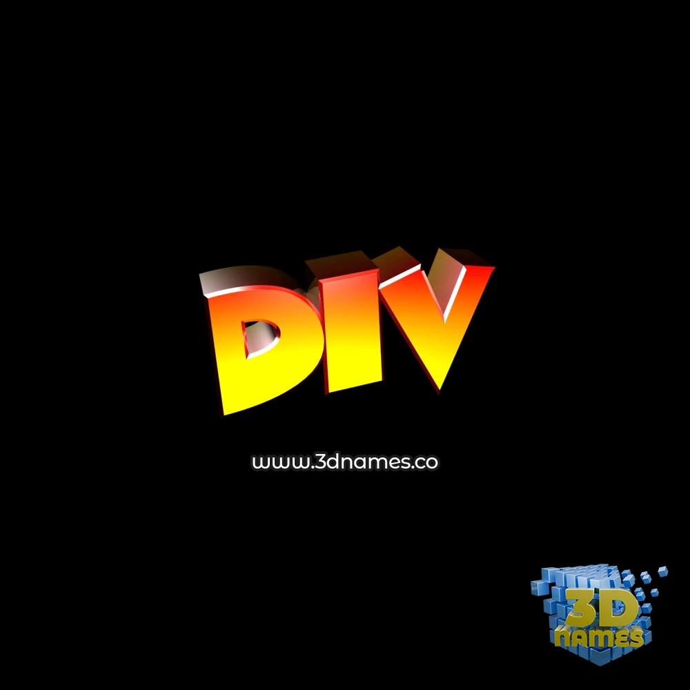 div in Black Background style - 3D name wallpaper