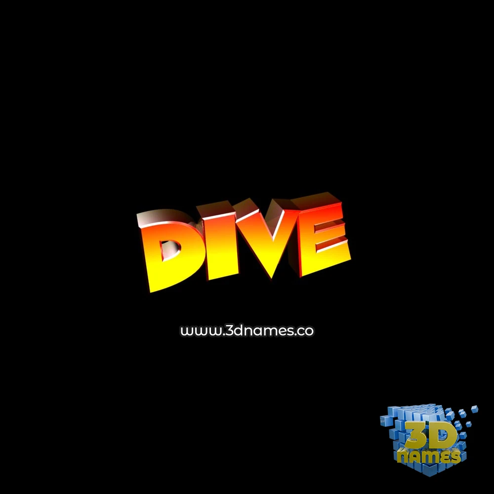 dive in Black Background style - 3D name wallpaper