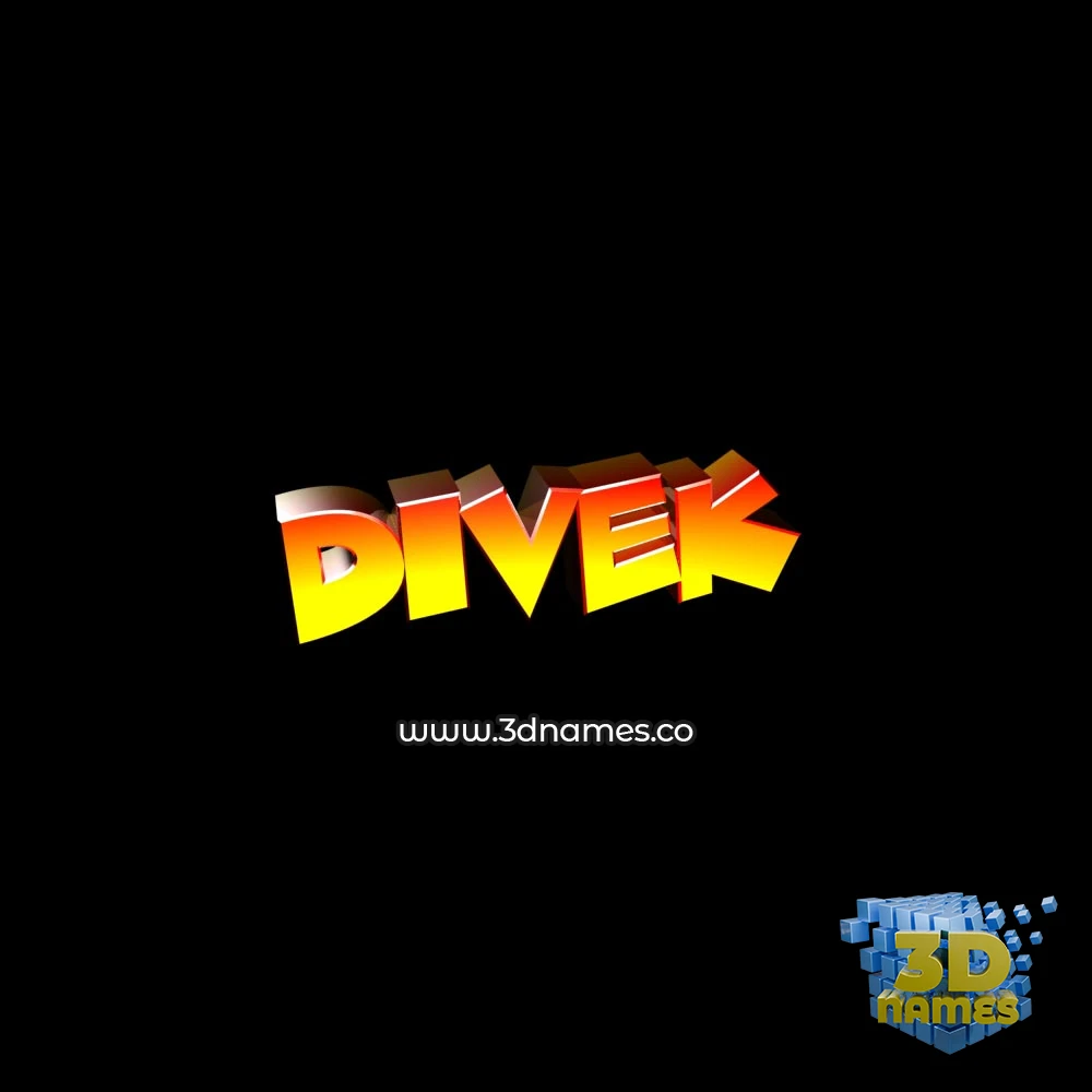 divek in Black Background style - 3D name wallpaper