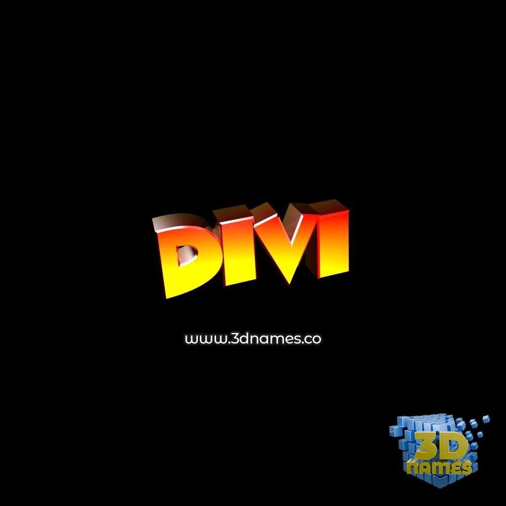 divi in Black Background style - 3D name wallpaper