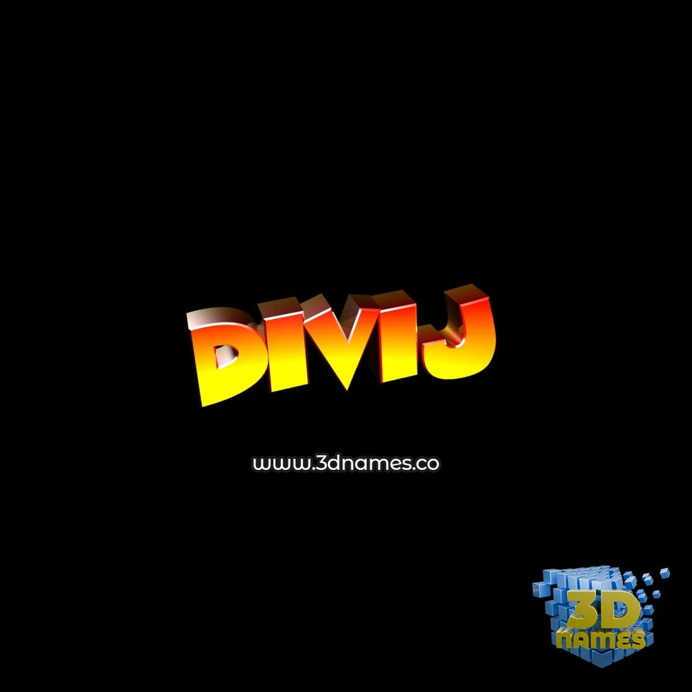 divij in Black Background style - 3D name wallpaper