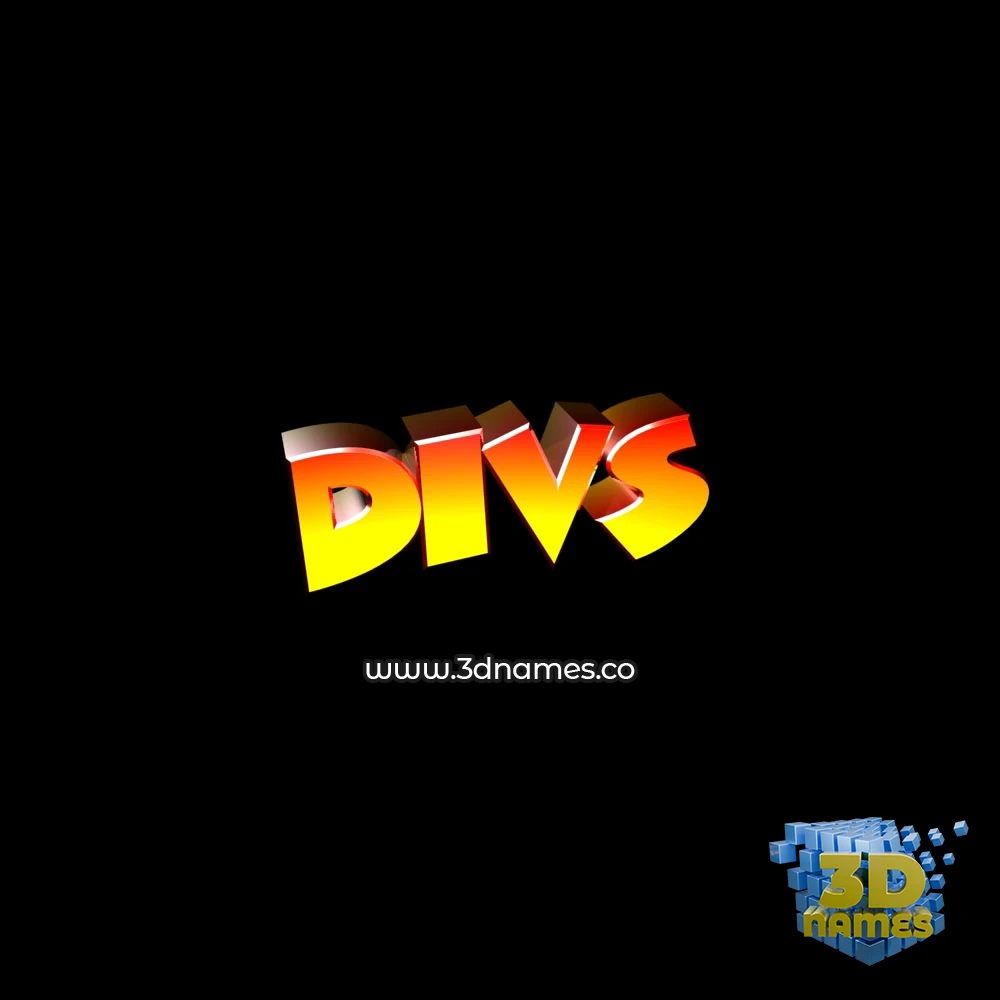 divs in Black Background style - 3D name wallpaper