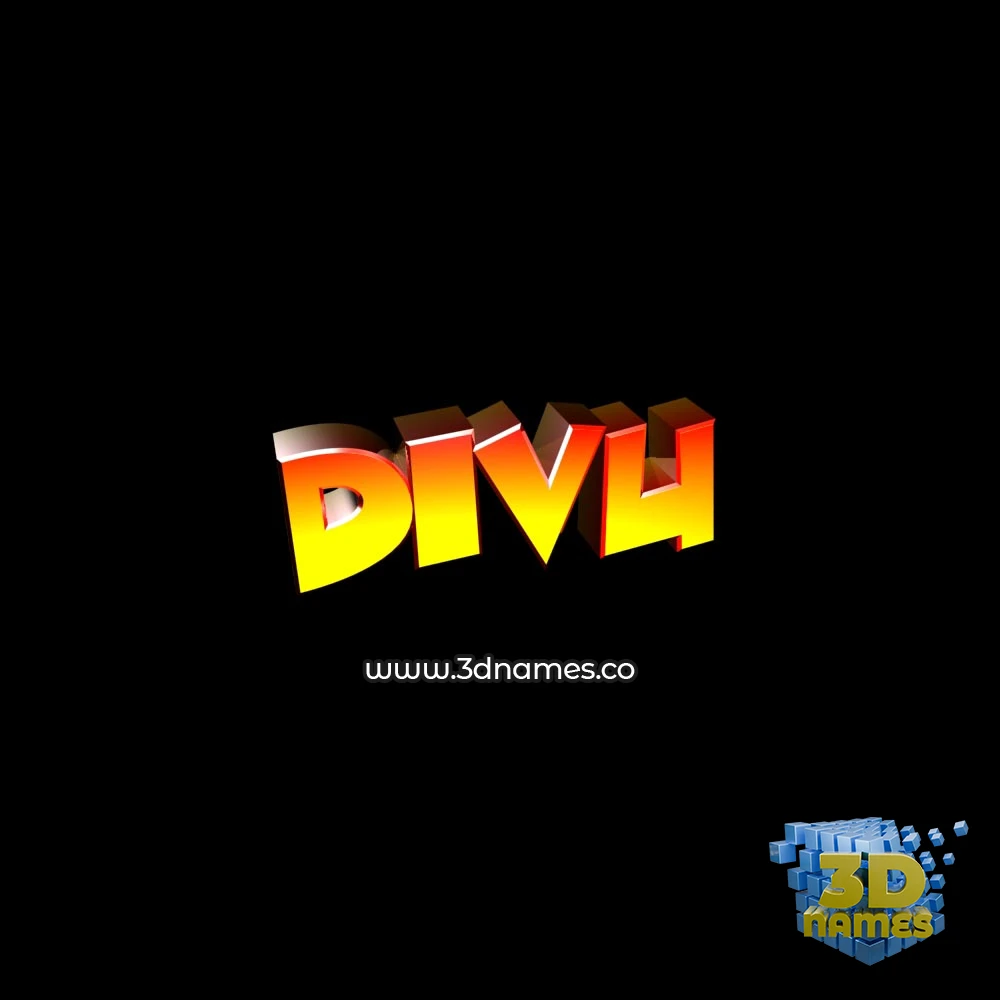 divu in Black Background style - 3D name wallpaper