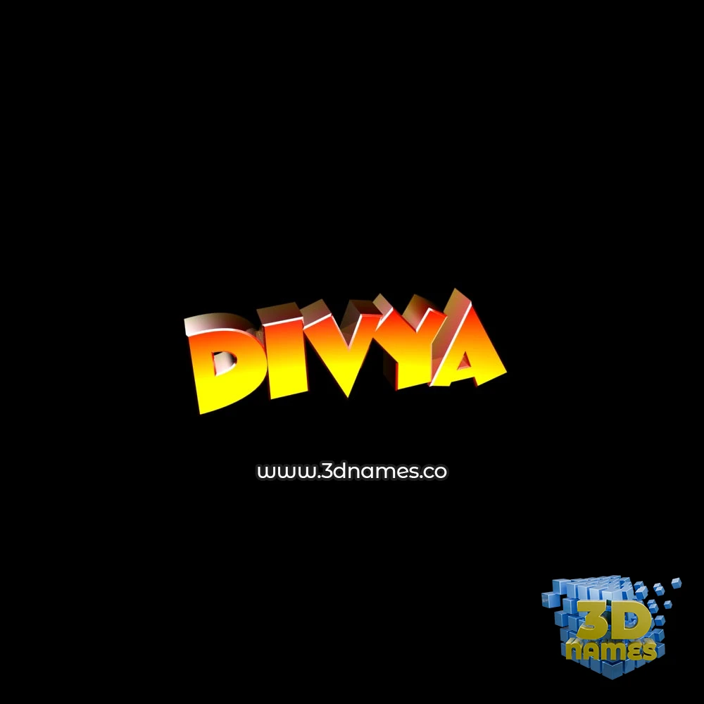 divya in Black Background style - 3D name wallpaper