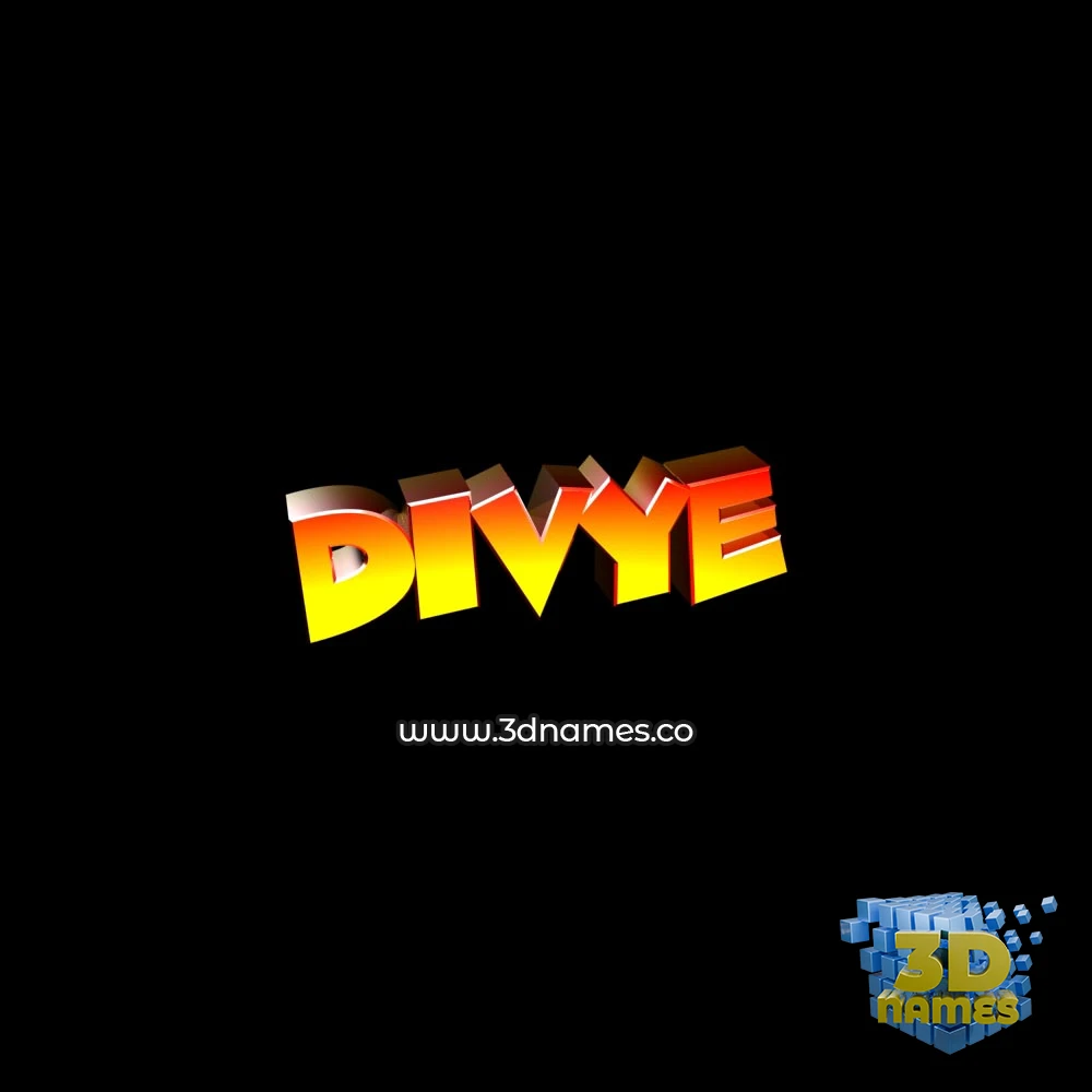 divye in Black Background style - 3D name wallpaper