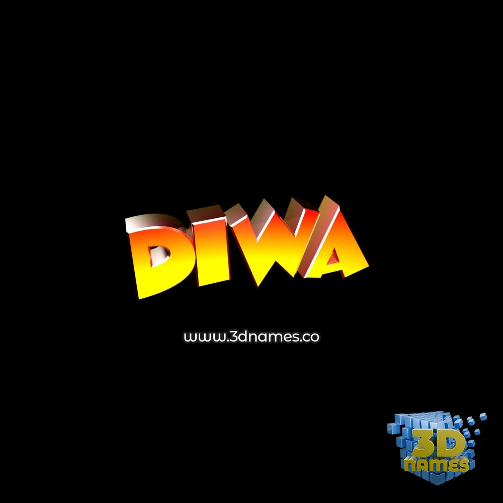 diwa in Black Background style - 3D name wallpaper