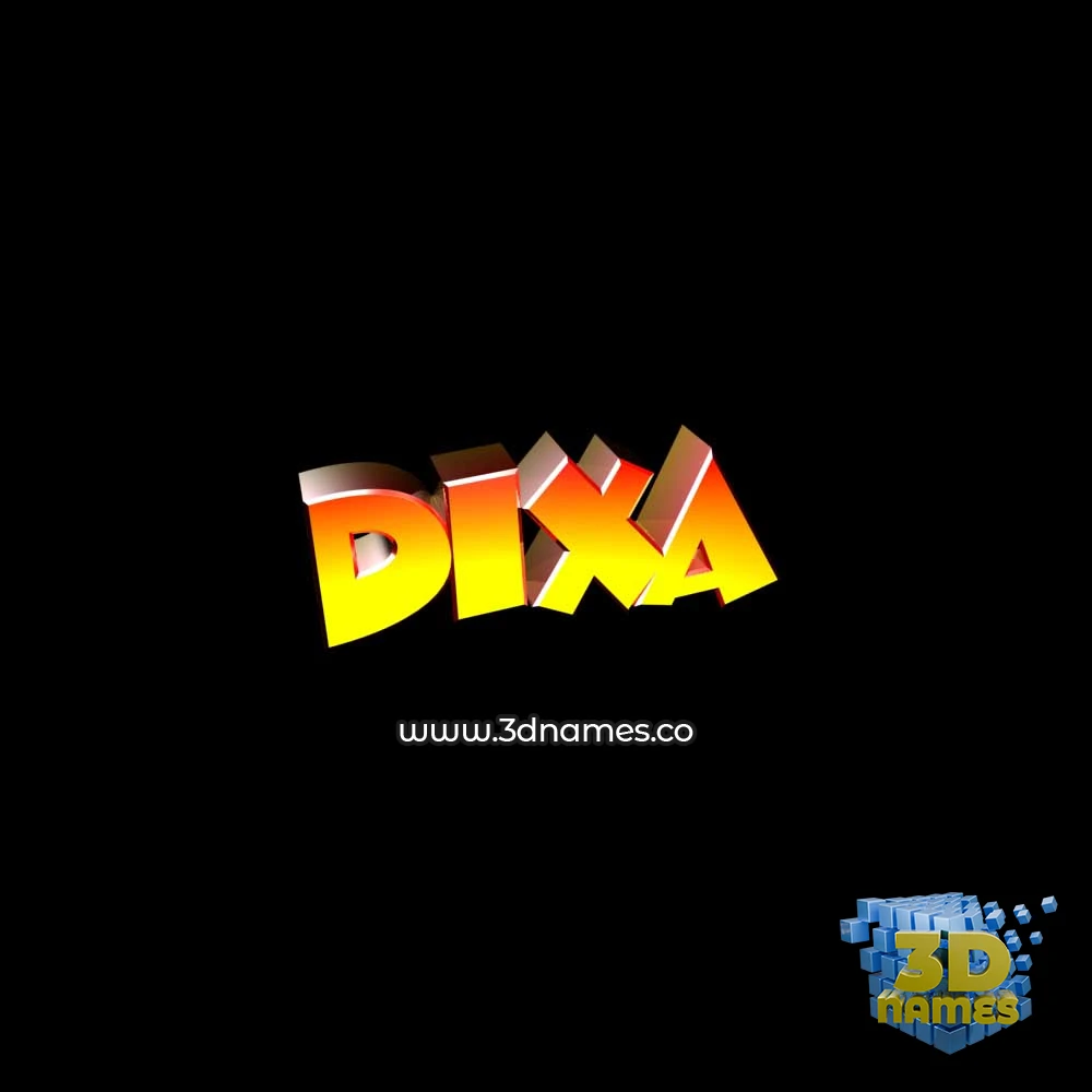 dixa in Black Background style - 3D name wallpaper
