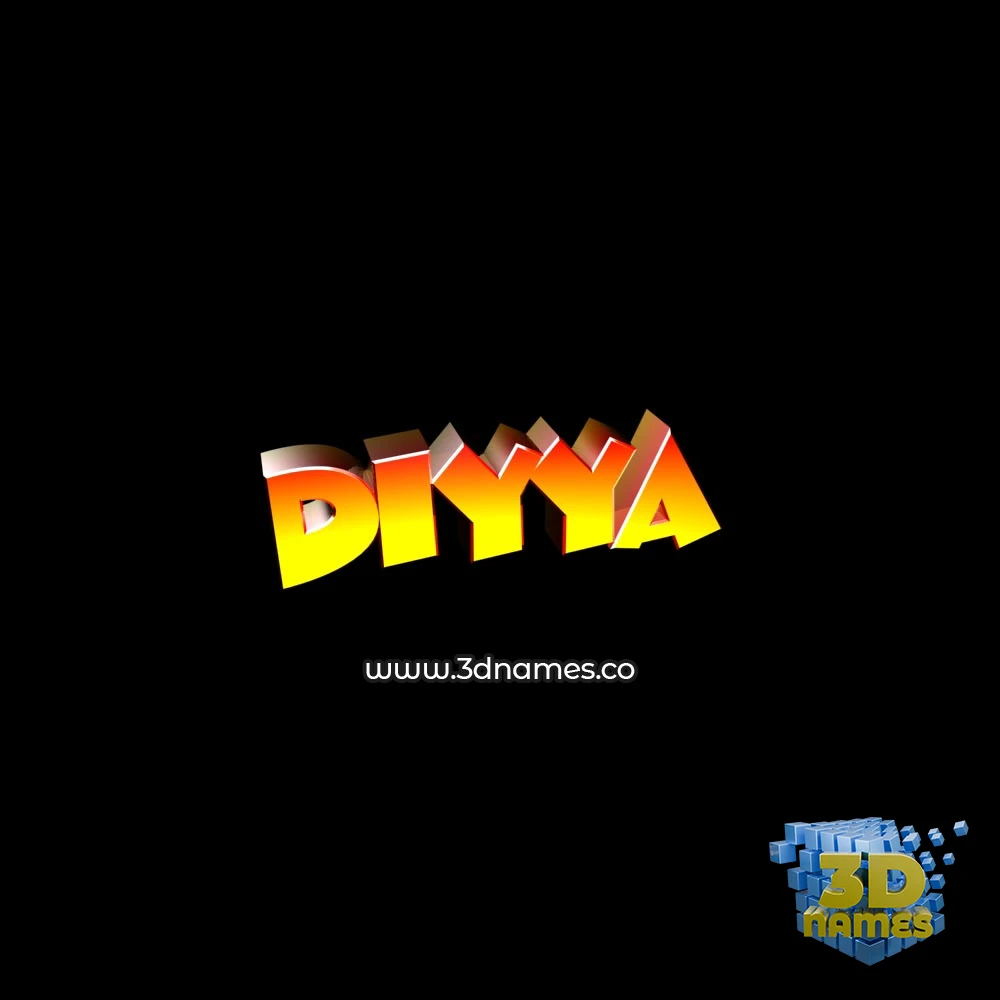 diyya in Black Background style - 3D name wallpaper