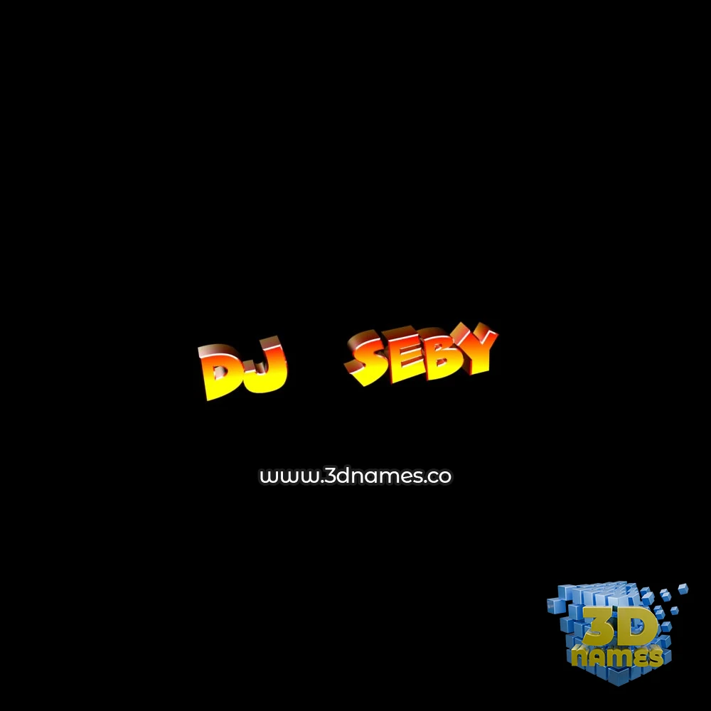 dj   seby in Black Background style - 3D name wallpaper