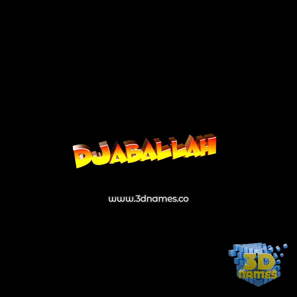 djaballah in Black Background style - 3D name wallpaper