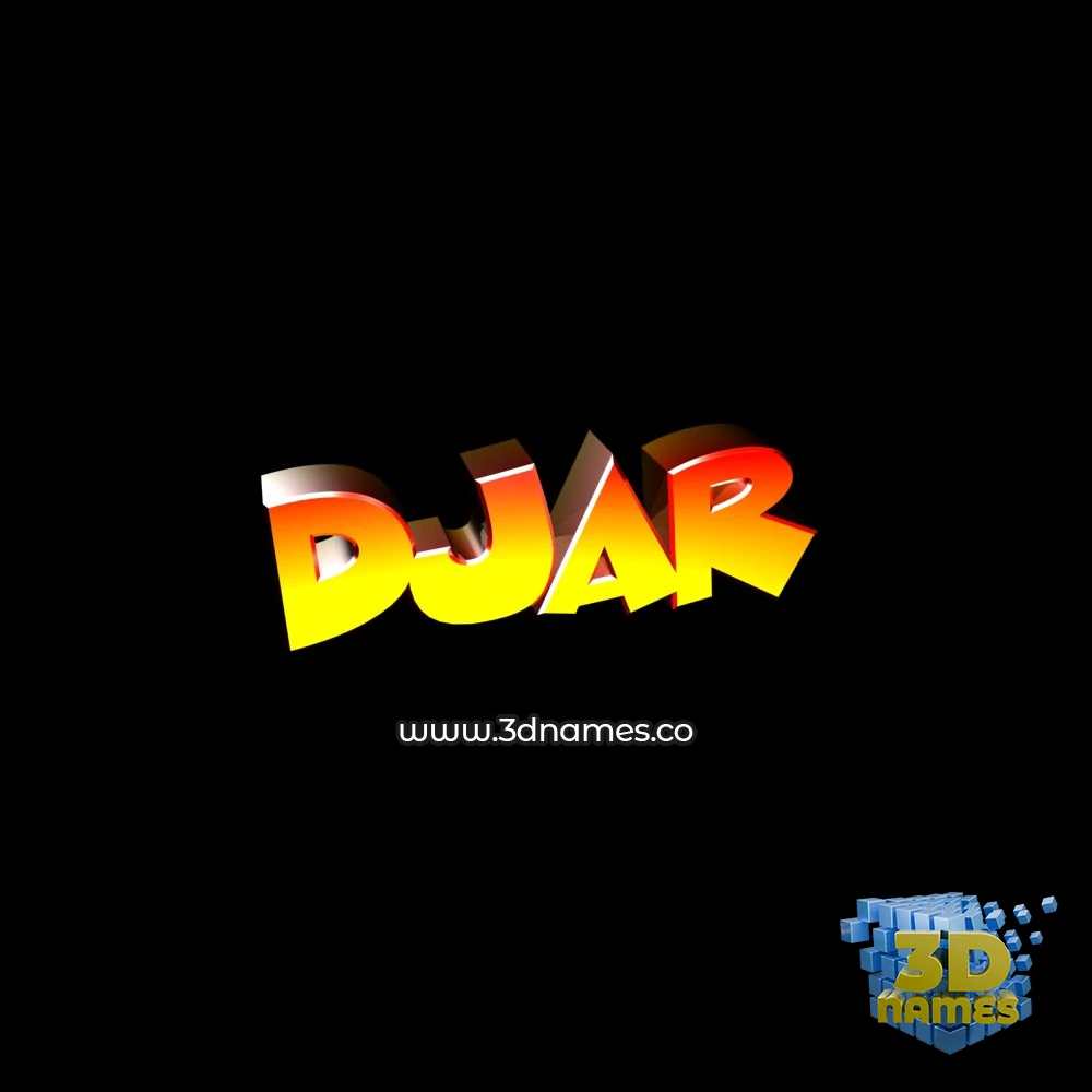 djar in Black Background style - 3D name wallpaper