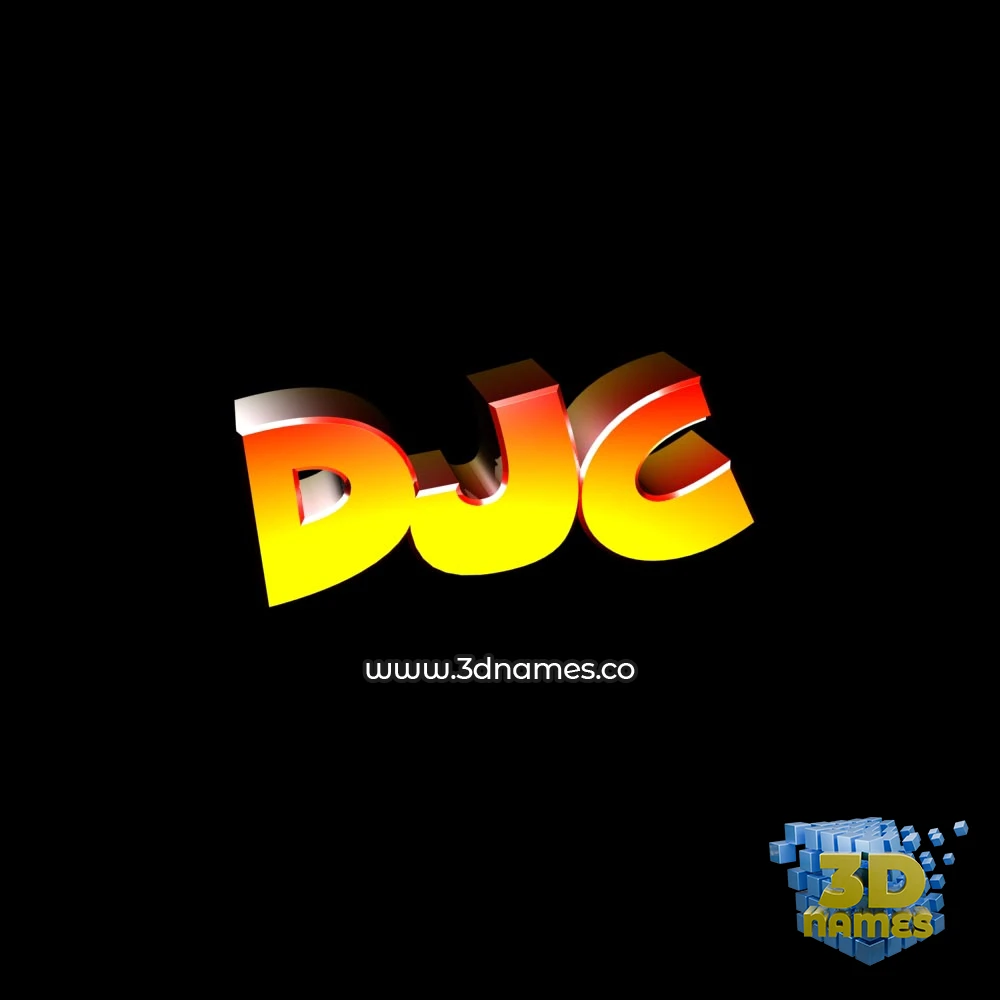 djc in Black Background style - 3D name wallpaper