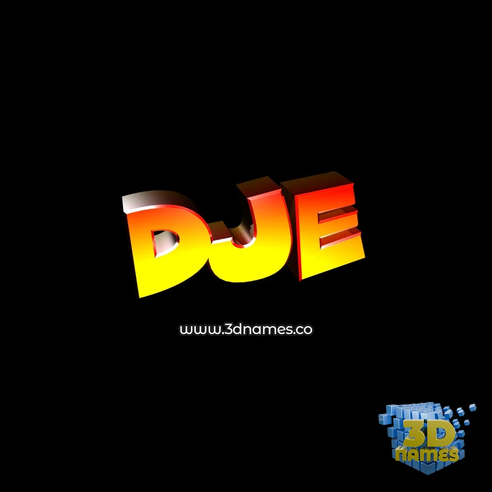 dje in Black Background style - 3D name wallpaper