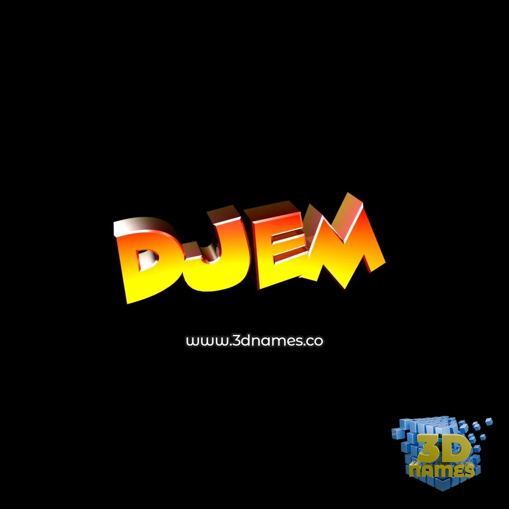 djem in Black Background style - 3D name wallpaper