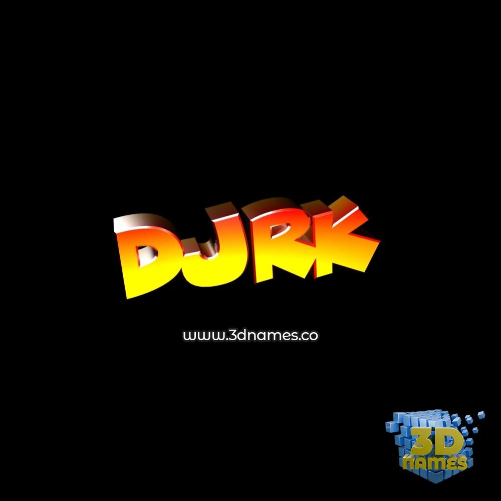 djrk in Black Background style - 3D name wallpaper