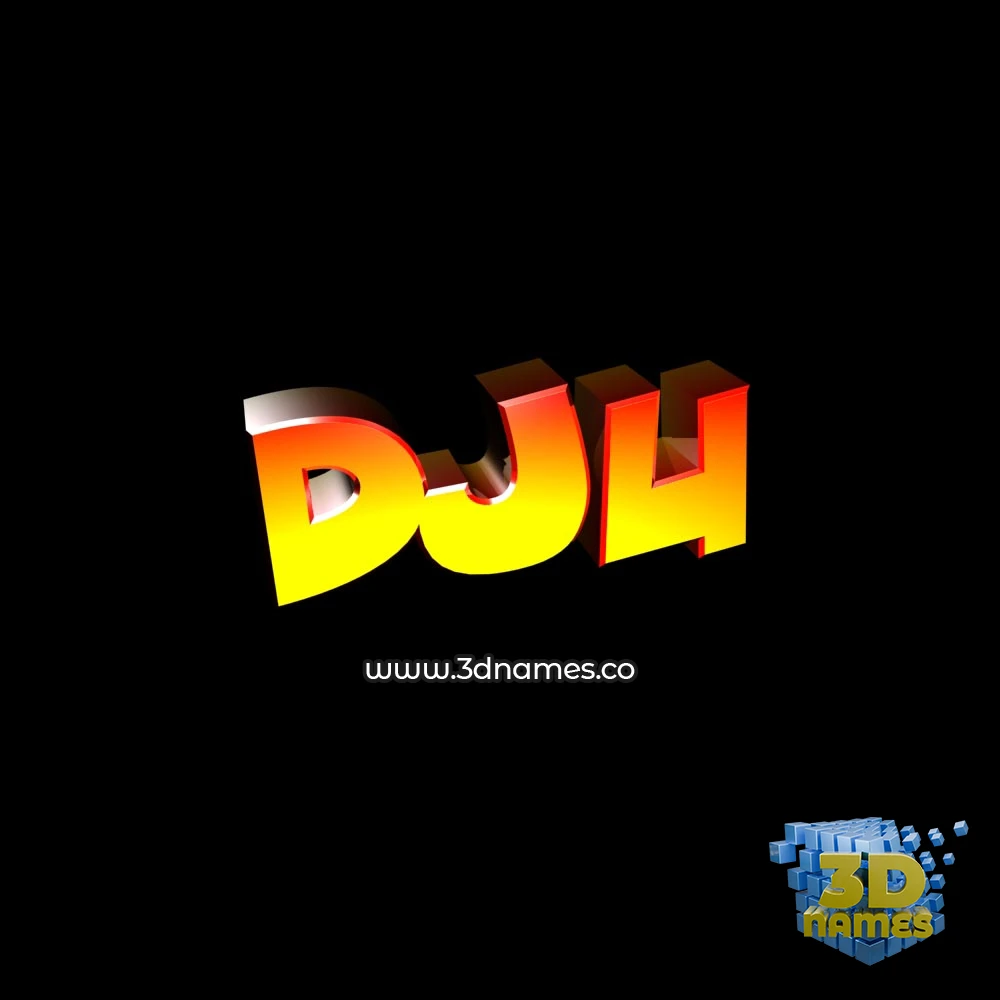 dju in Black Background style - 3D name wallpaper