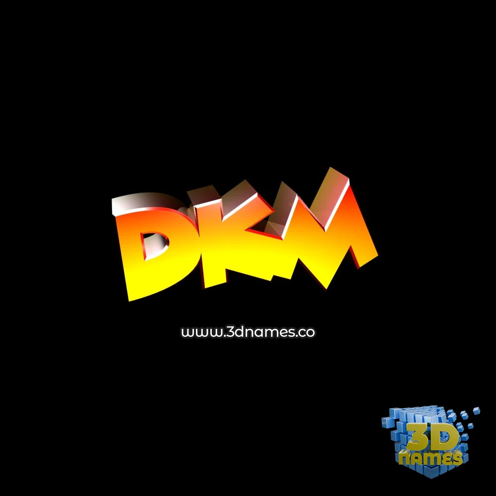 dkm in Black Background style - 3D name wallpaper