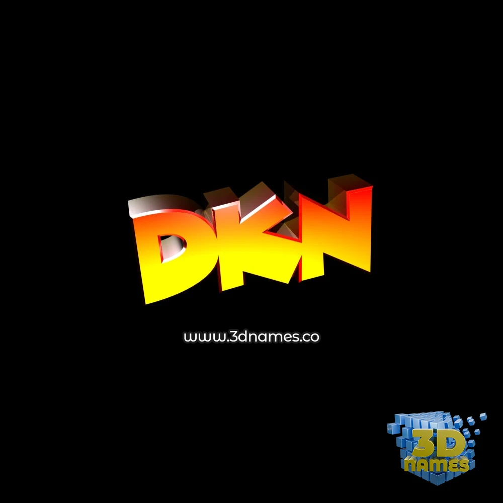 dkn in Black Background style - 3D name wallpaper